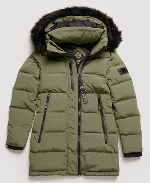 Superdry Premium Down Peak Női Kabát Zöld | CGPDE2305